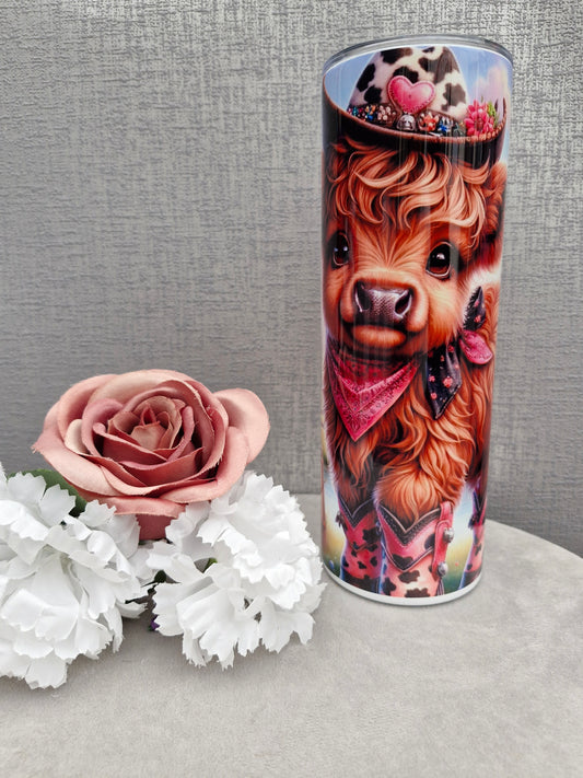 'YeeHaw' Highland Cow 20oz Thermal Tumbler