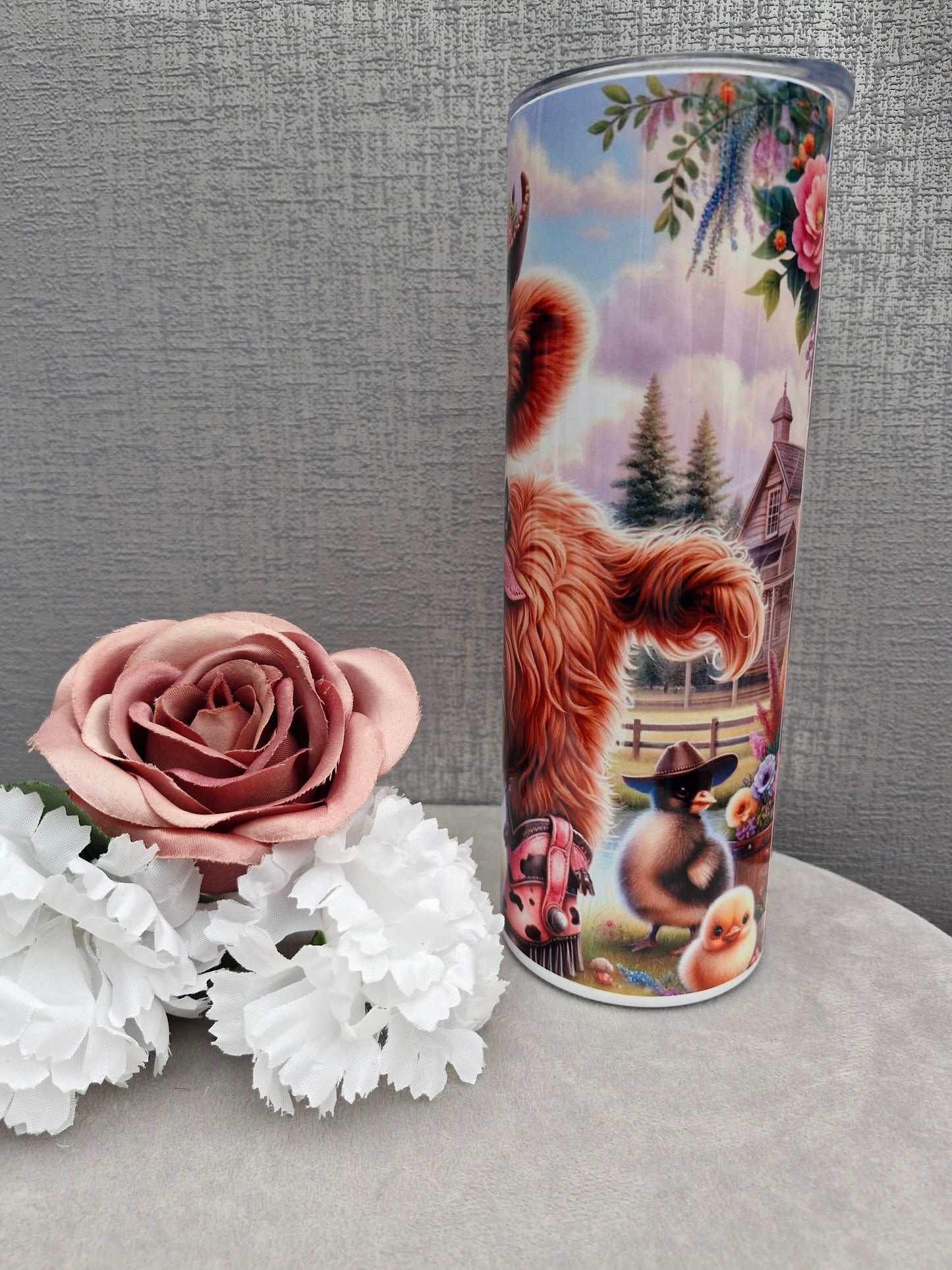 'YeeHaw' Highland Cow 20oz Thermal Tumbler