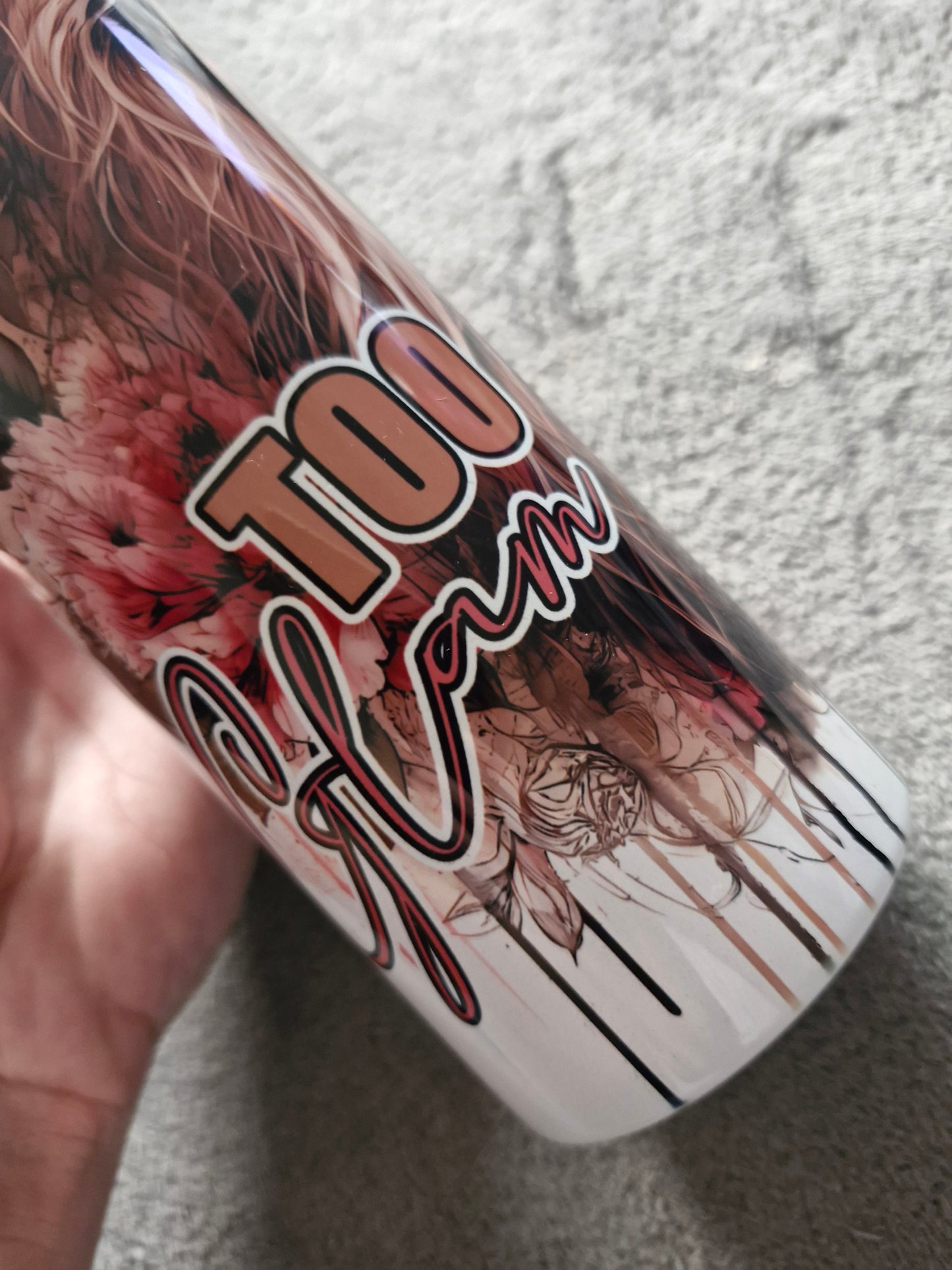 'Too Glam To Give A Damn' 20oz thermal tumbler