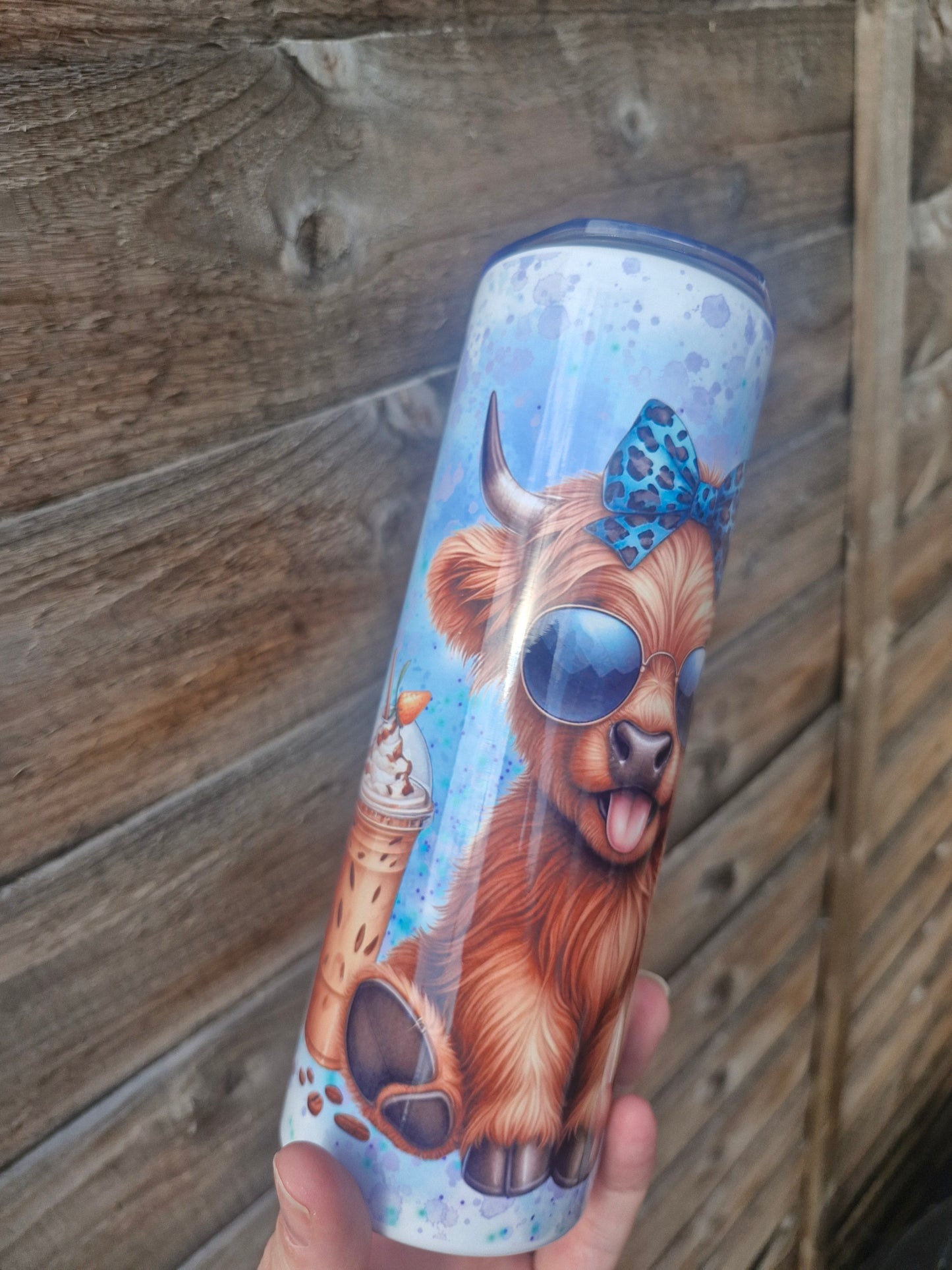 Cute 'Hot Mess' Highland Cow 20oz Thermal Tumbler